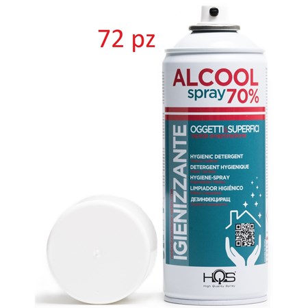 HQS Alcool Spray 70% Igienizzante Oggetti e Superfici 400ml 72pz