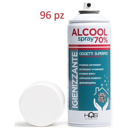 HQS Alcool Spray 70% Igienizzante Oggetti e Superfici 400ml 96pz