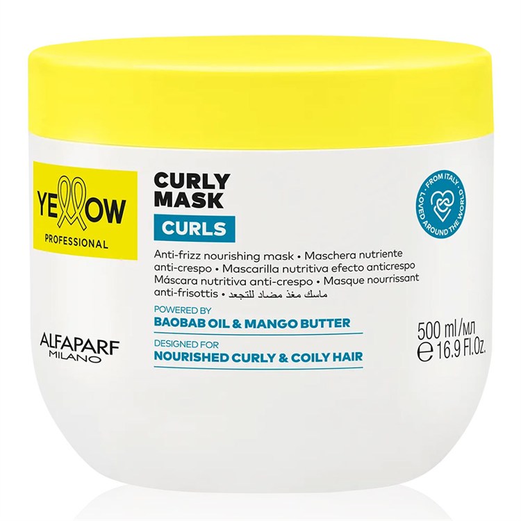 Alfaparf Yellow Alfaparf Yellow Yellow Curly Mask Curls 500ml - Maschera anti-crespo per ricci