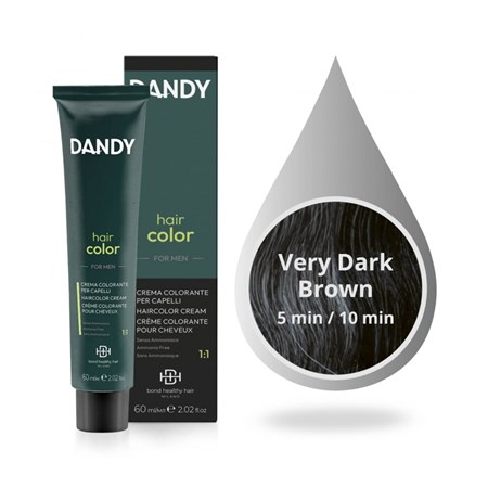 Lisap Lisap Dandy Hair Color For Man Very Dark Brown - Bruno Base 2 60 ml in Capelli Uomo
