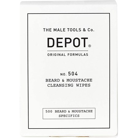 Depot Depot 504 Beard & Moustache Cleansing Wipes 12x Salviette in Cura Barba e Baffi