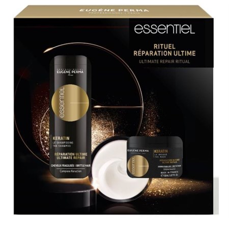 Essentiel Rituel Réparation Ultime Keratin Kit - Shampoo e Maschera per Capelli Danneggiati