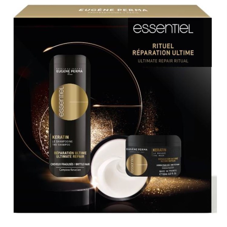 Eugène Perma Eugène Perma Essentiel Rituel Réparation Ultime Keratin Kit - Shampoo e Maschera per Capelli Danneggiati