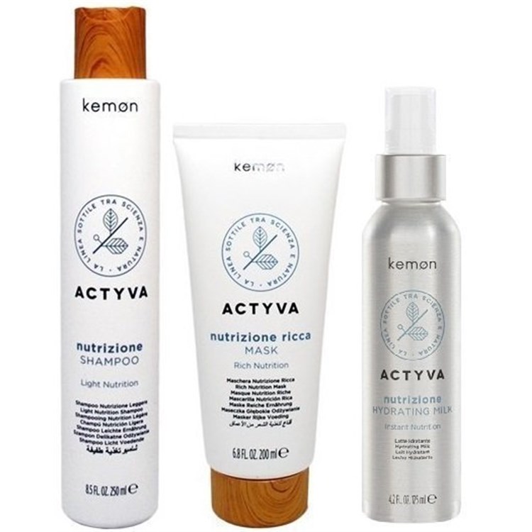 Kemon Actyva Kemon Actyva Kit Nutrizione Ricca Shampoo 250ml + Mask 200ml + Hydrating Milk 150ml