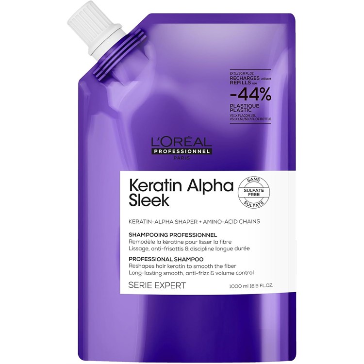 L'Oreal L'Oreal Keratin Alpha Sleek Shampoo Refill - Shampoo Anticrespo 1000ml