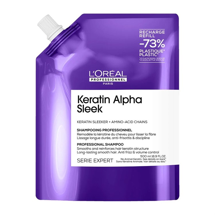 L'Oreal L'Oreal Keratin Alpha Sleek Shampoo Refill - Shampoo Anticrespo 500ml