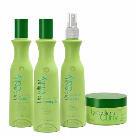 kit brazilian curly shampoo maschera crema spray capelli ricci