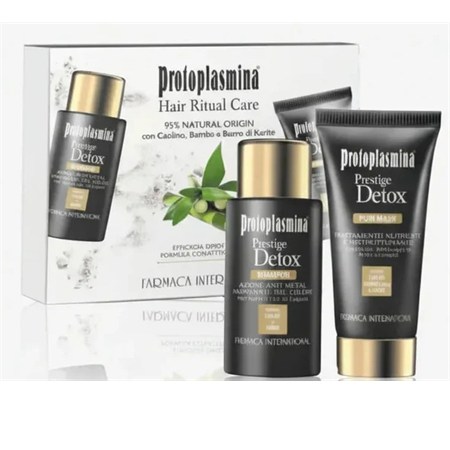 Protoplasmina Protoplasmina Kit Prestige Detox Shampoo 50ml + Maschera 40ml Trattamento Detossinante Nutriente Ristrutturante in Capelli Colorati
