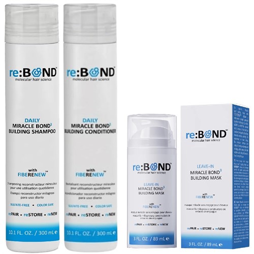 Kit ReBond Hair Miracle Bond Building Shampoo 300ml + Conditioner 300ml + Mask Leave-in 89ml Rigenerante Ristrutturante