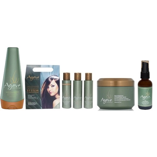 Kit Trattamento Agave Gloss Express Sampoo Clarifying + Trattamento Agave + Maschera Post Trattamento + Olio