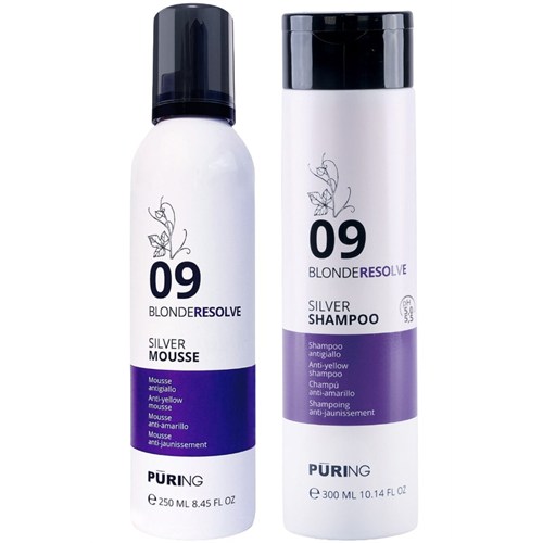 PURING Kit Blonderesolve Silver Shampoo 09 300ml + Mousse 250ml