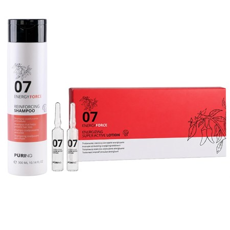 Puring Puring PURING Kit Energyforce Reinforcing Shampoo 07 300ml + Super Active Lotion 12x10ml in Cura della Cute