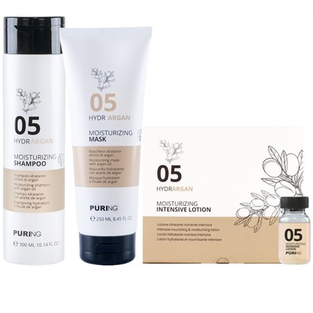 PURING Kit Hydrargan Moisturizing Shampoo 05 300ml + Mask 250ml + Intensive Lotion 10x10ml