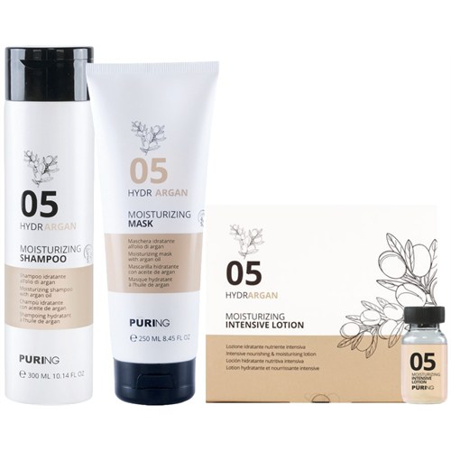 PURING Kit Hydrargan Moisturizing Shampoo 05 300ml + Mask 250ml + Intensive Lotion 10x10ml