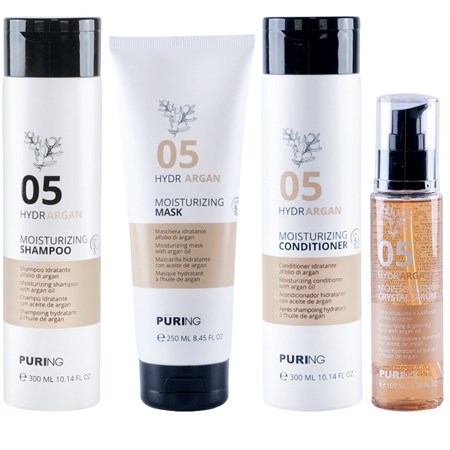 Puring Puring PURING Kit Hydrargan Moisturizing Shampoo 05 300ml + Mask 250ml + Conditioner 300ml + Serum 100ml in Idratante