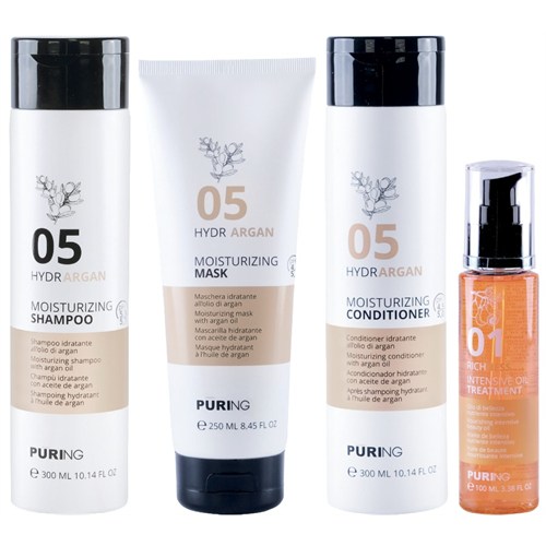 PURING Kit Hydrargan Moisturizing Shampoo 05 300ml + Mask 250ml + Conditioner 300ml + Serum 100ml