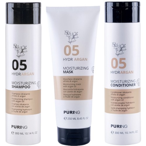 PURING Kit Hydrargan Moisturizing Shampoo 05 300ml + Mask 250ml + Conditioner 300ml