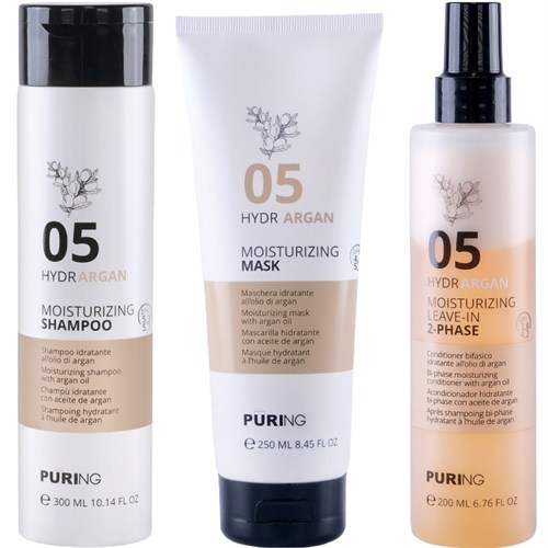 PURING Kit Hydrargan Moisturizing Shampoo 05 300ml + Mask 250ml + Leave In Phase 05 200ml