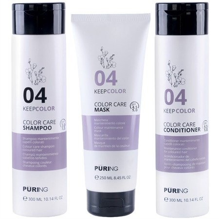 Puring Puring PURING kit Keepcolor Color Care Shampoo 04 300ml + Mask 250ml + Conditioner 300ml in Capelli Colorati