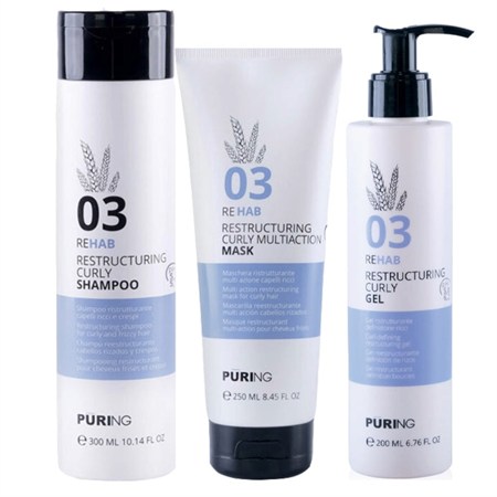 Kit Rehab Restructuring Curly Shampoo 03 300ml + Mask 250ml + Gel 200ml