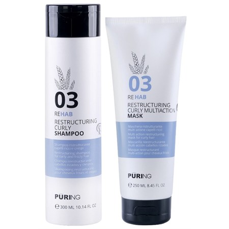 Puring Puring Kit Rehab Restructuring Curly Shampoo 03 300ml + Mask 250ml in Capelli Ricci