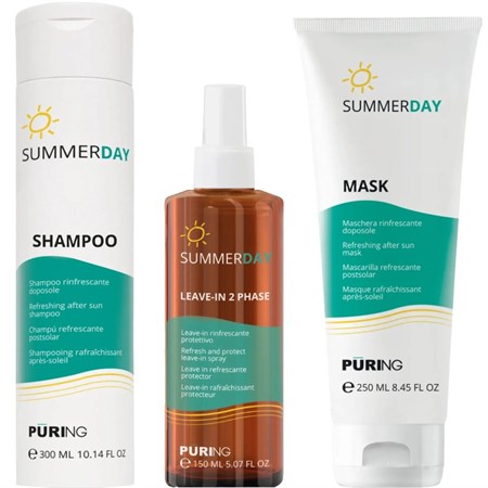 puring kit summerday shampo 300ml mask 250ml leave in 2 phase 150ml