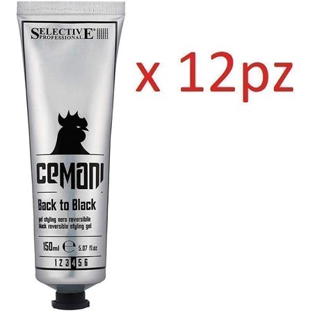 Cemani Back To Black Gel Styling Nero Uomo 150ml Multipack 12pz