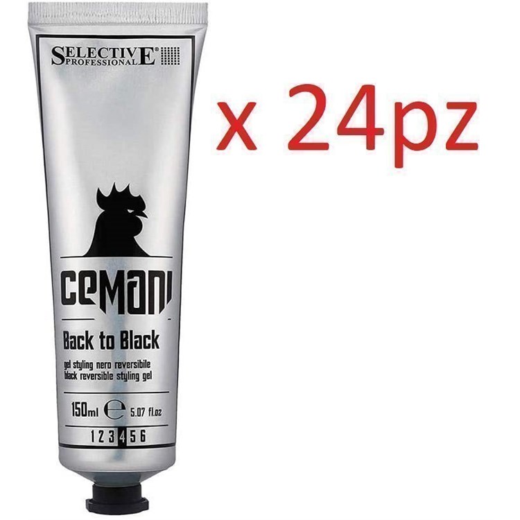 Selective Selective Cemani Back To Black Gel Styling Nero Uomo 150ml Multipack 24pz