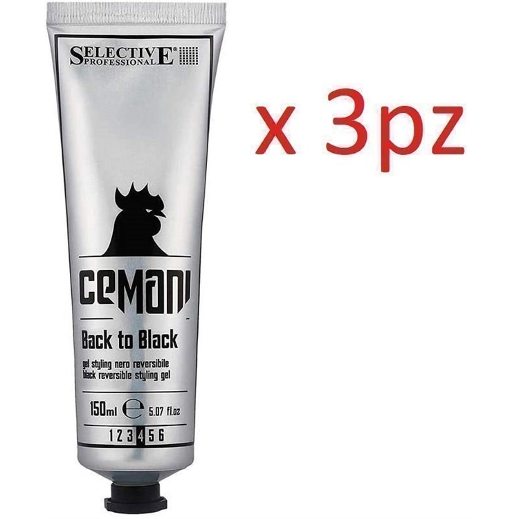 Selective Selective Cemani Back To Black Gel Styling Nero Uomo 150ml Multipack 3pz