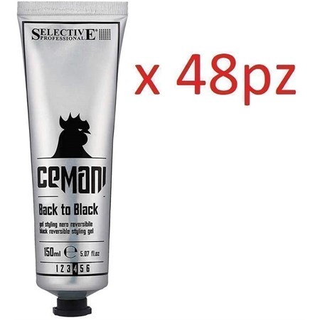 selective cemani back to black gel styling nero uomo 150ml multipack 48pz