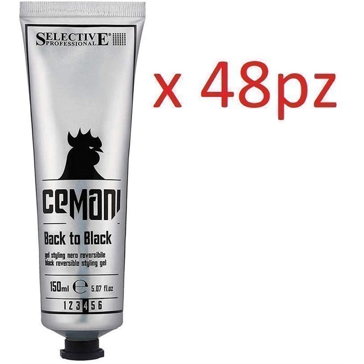 Selective Selective Cemani Back To Black Gel Styling Nero Uomo 150ml Multipack 48pz