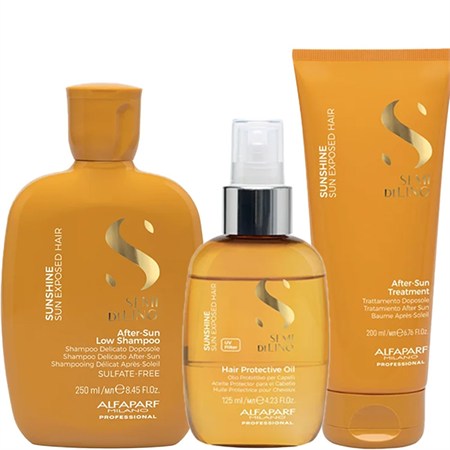 semi di lino sunshine kit completo shampoo maschera olio protettivo