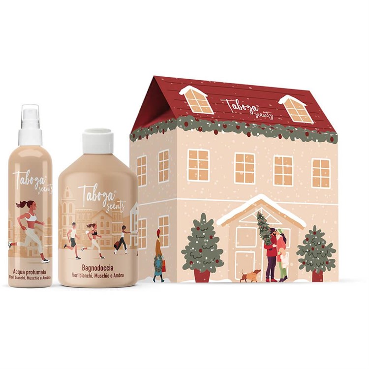 Taboga Scents Taboga Scents Taboga Scents Fiori Bianchi, Muschio e Ambra  Acqua Profumata 200ml e Bagnodoccia 500ml