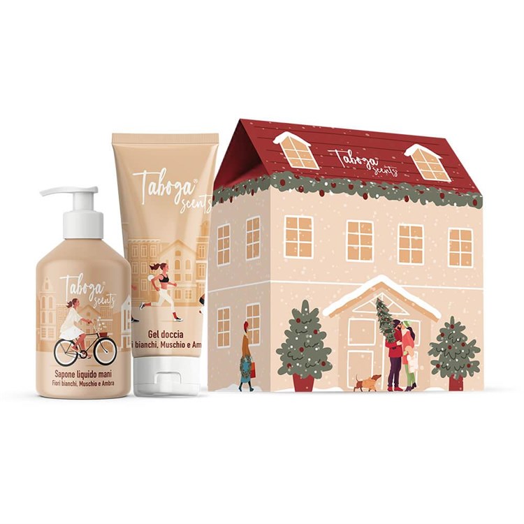 Taboga Scents Taboga Scents Taboga Scents Fiori Bianchi, Muschio e Ambra Sapone Liquido 280ml e Gel Doccia 250ml