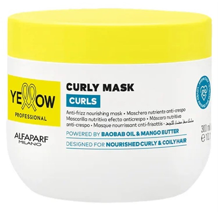 Alfaparf Yellow Alfaparf Yellow Yellow Curly Mask Curls 300ml Maschera Idratante Capelli Ricci