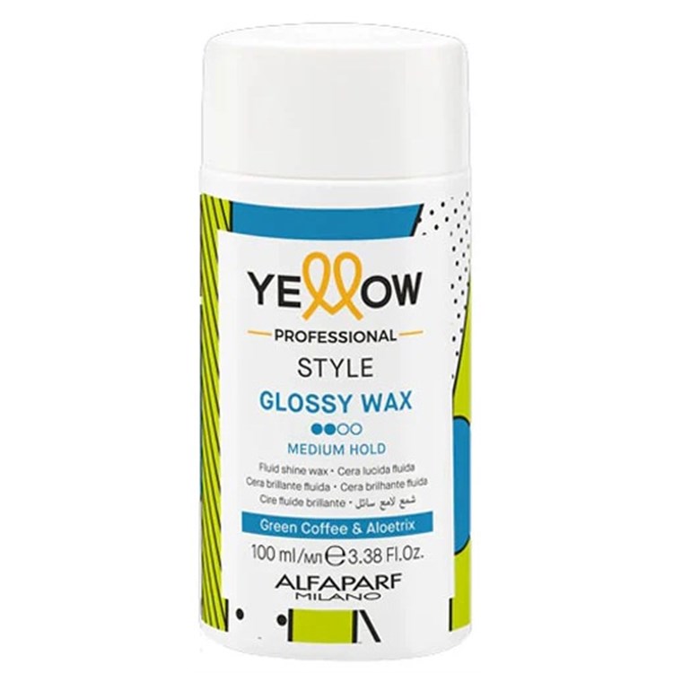 Alfaparf Yellow Alfaparf Yellow Yellow Style Glossy Wax Medium Hold 100ml Cera Capelli Brillante Lucida Fluida